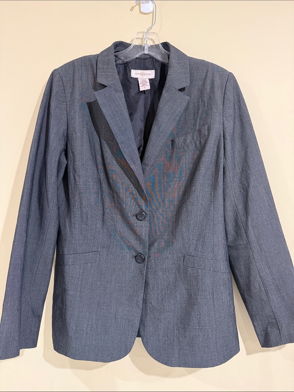 Covington Women's Charcoal Gray Two-Button Blazer
